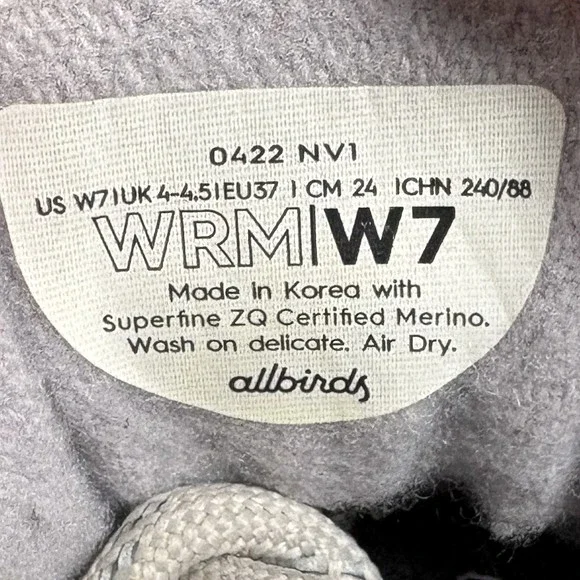 Allbirds Wool Runner Mizzle Gray Womens US Size 7 EUR 37 Sneakers - Picture 9 of 9